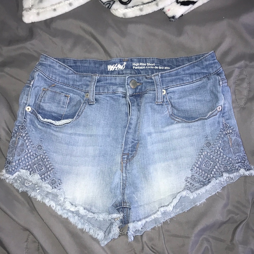 blue jean shorts